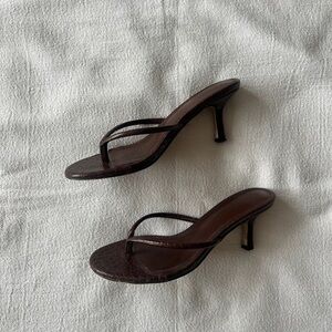 Elegant Brown Women's Heeled Sandals